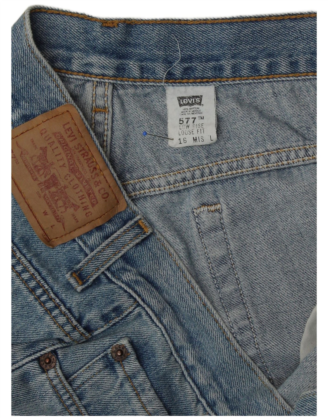 LEVI'S Jeans sueltos de cintura baja 577 para mujer US 16 2XL W38 L33 Algodón azul