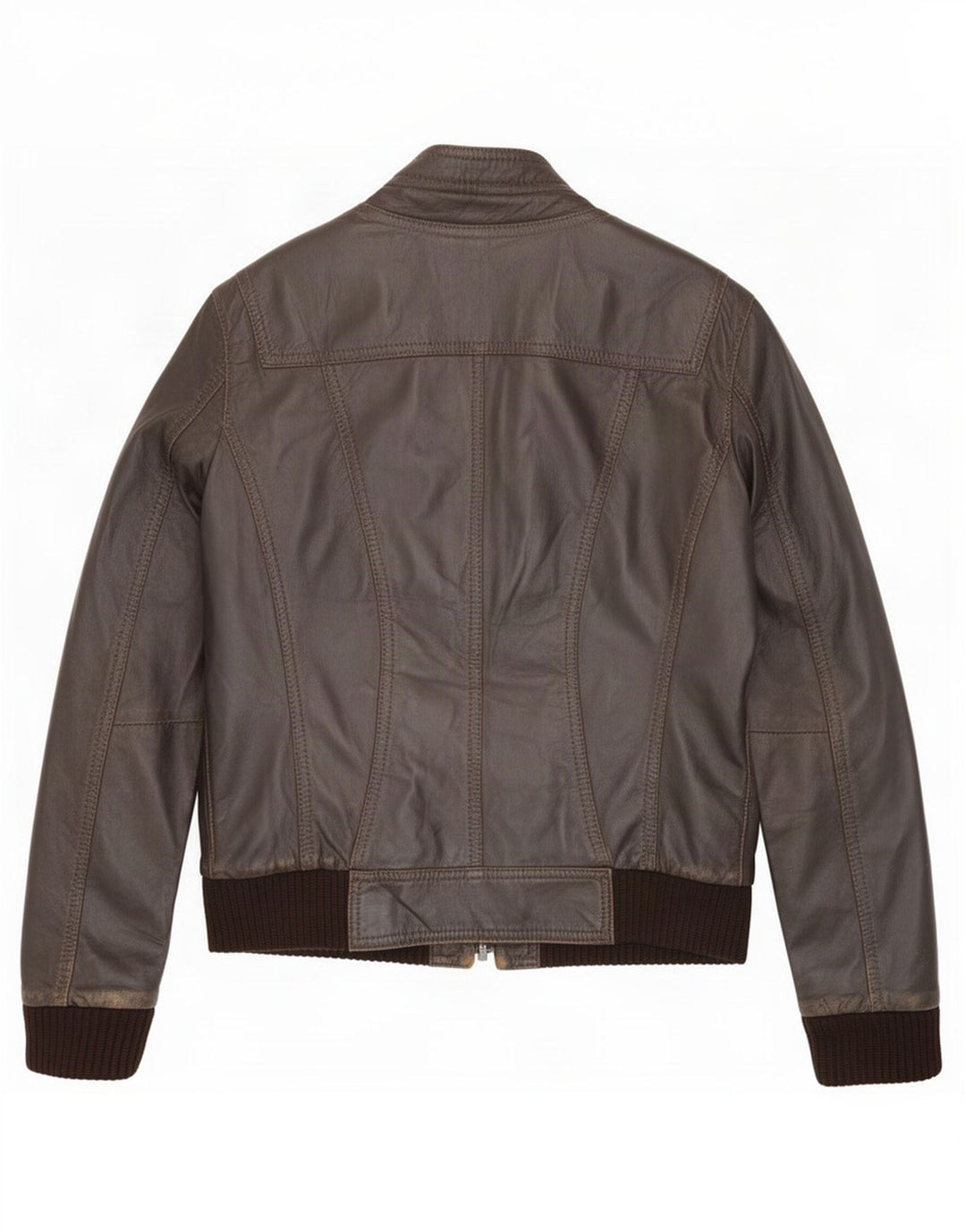 Chaqueta de cuero bomber vintage para hombre IT 48 Marrón medio