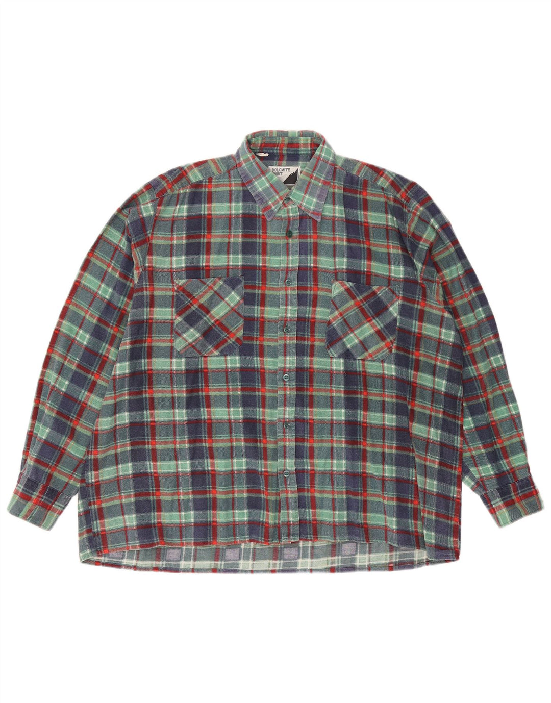 Dolomite Camisa De Franela Hombre XL Algodón A Cuadros Verde