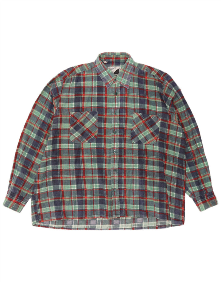 Dolomite Camisa De Franela Hombre XL Algodón A Cuadros Verde