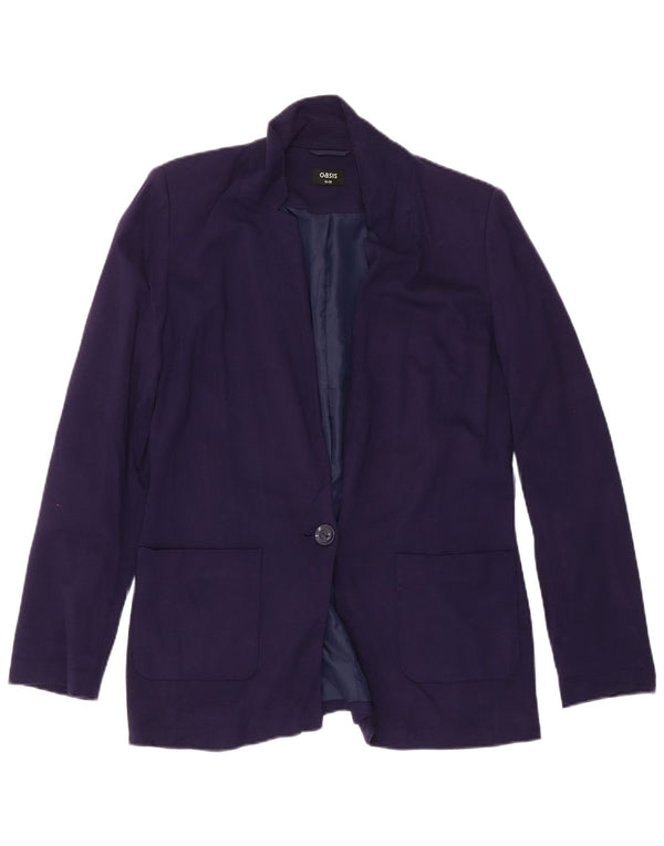 Chaqueta tipo blazer extragrande con 1 botón para mujer Oasis UK 10 Small Purple Viscosa