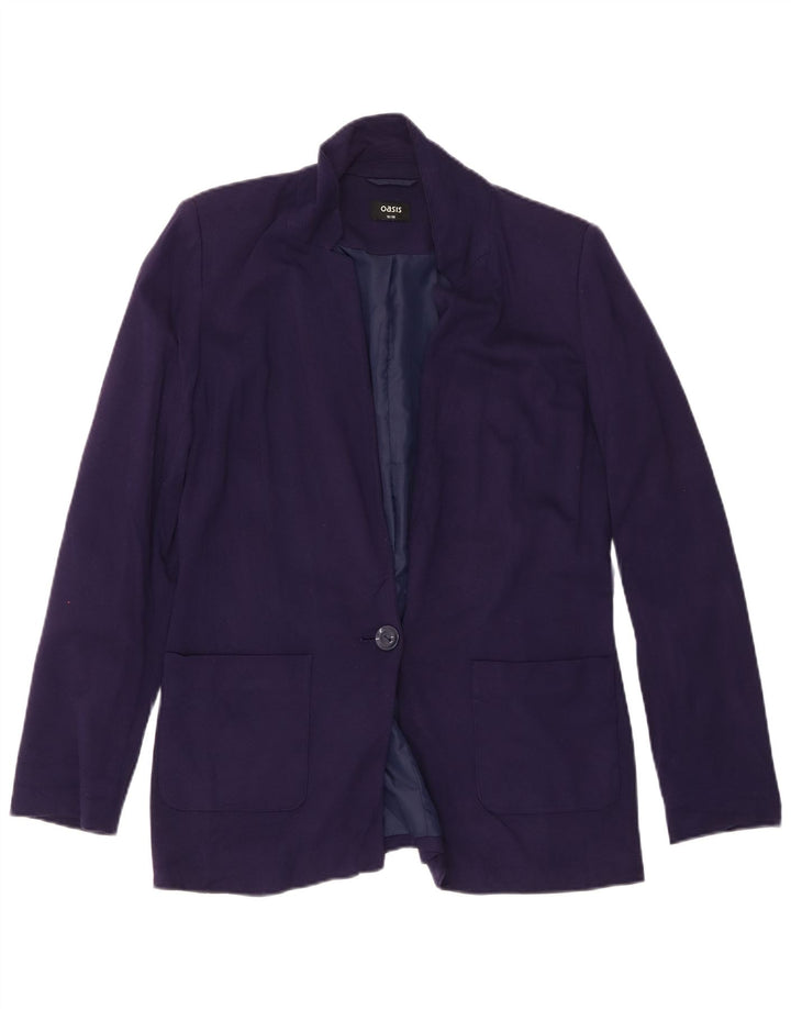 Chaqueta tipo blazer extragrande con 1 botón para mujer Oasis UK 10 Small Purple Viscosa