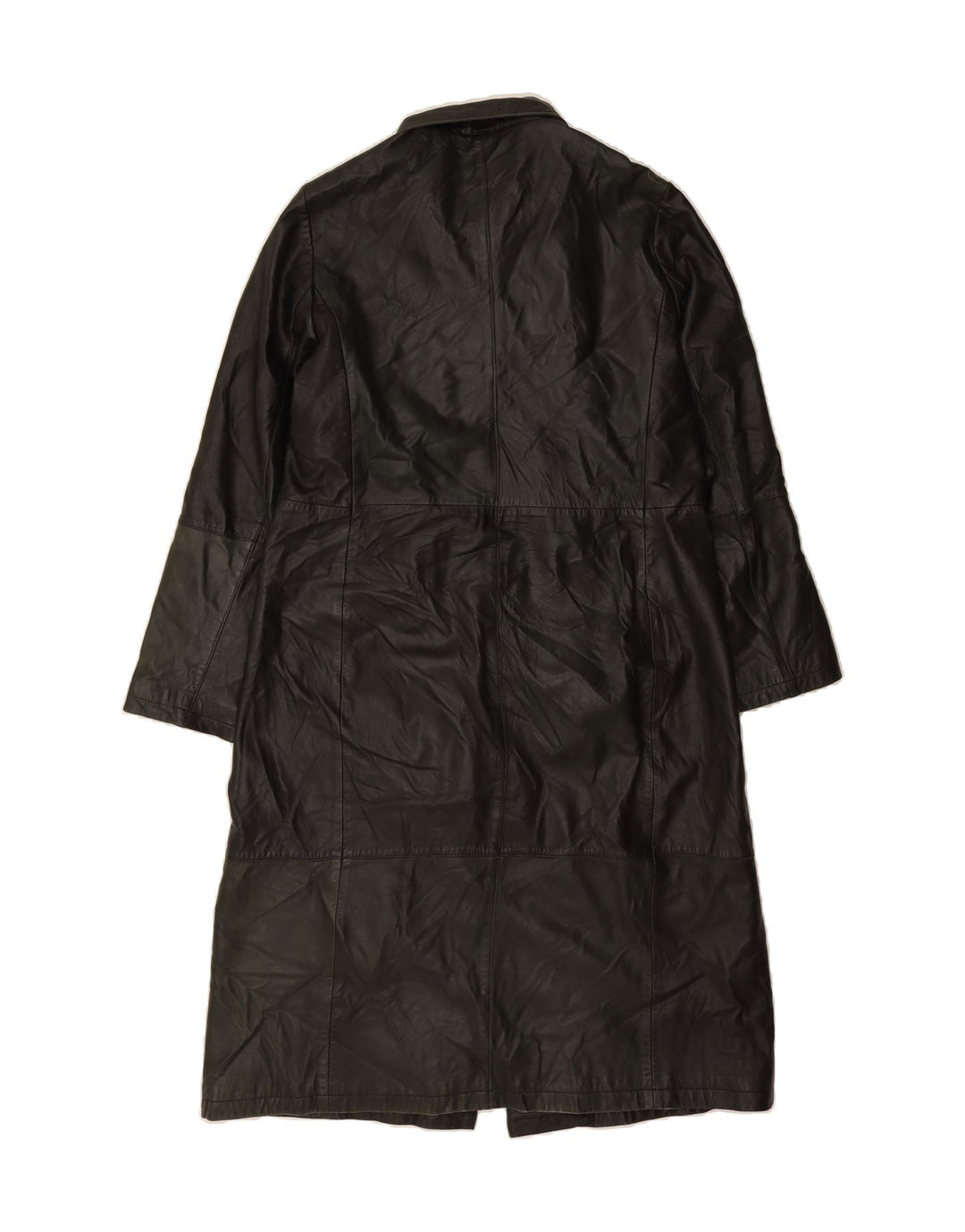 VINTAGE Womens Leather Coat EU 38 Medium Black Leather Vintage Vintage and Second-Hand Vintage from Messina Hembry 