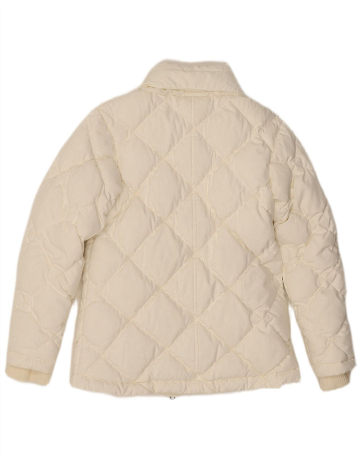 NIKE Chaqueta acolchada con capucha para mujer UK 10/12 Medium Blanco Poliéster