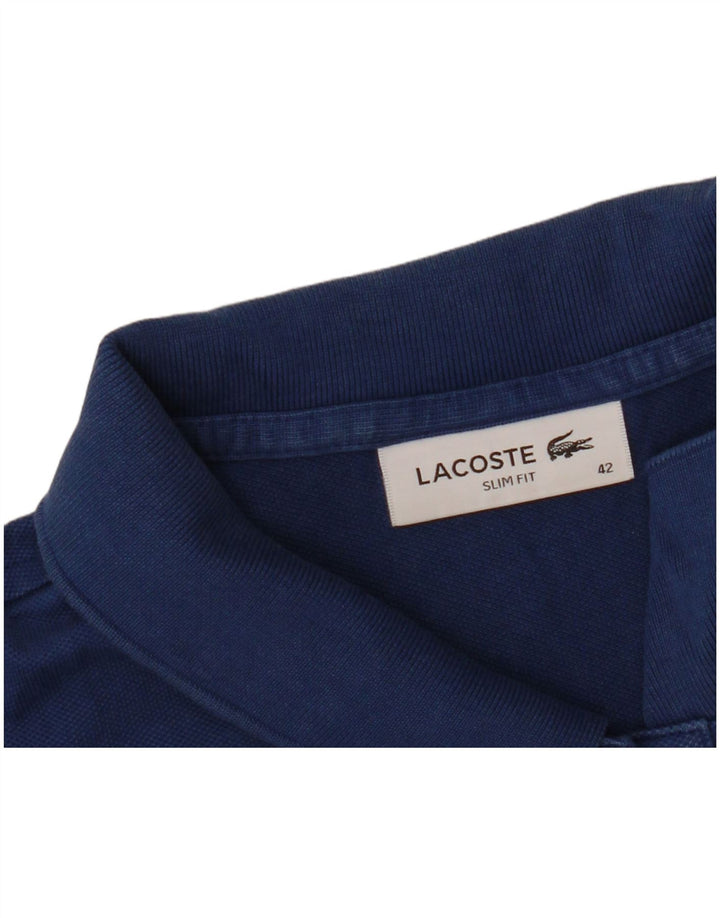 LACOSTE Vestido polo ajustado para mujer Talla 42 Grande Azul marino