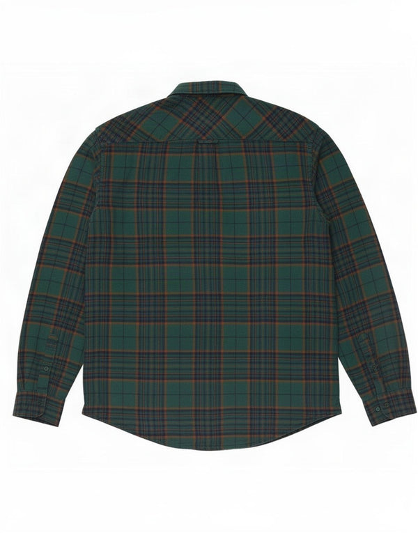 James Pringle Camisa de franela de leñador para hombre Algodón a cuadros verde medio