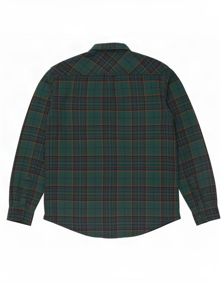 James Pringle Camisa de franela de leñador para hombre Algodón a cuadros verde medio