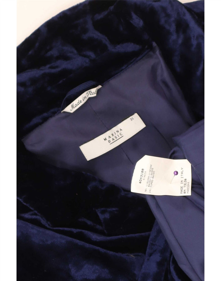 Marina Rinaldi Chaqueta Blazer Básica De Terciopelo De 2 Botones Para Mujer Talla 31 XL Azul