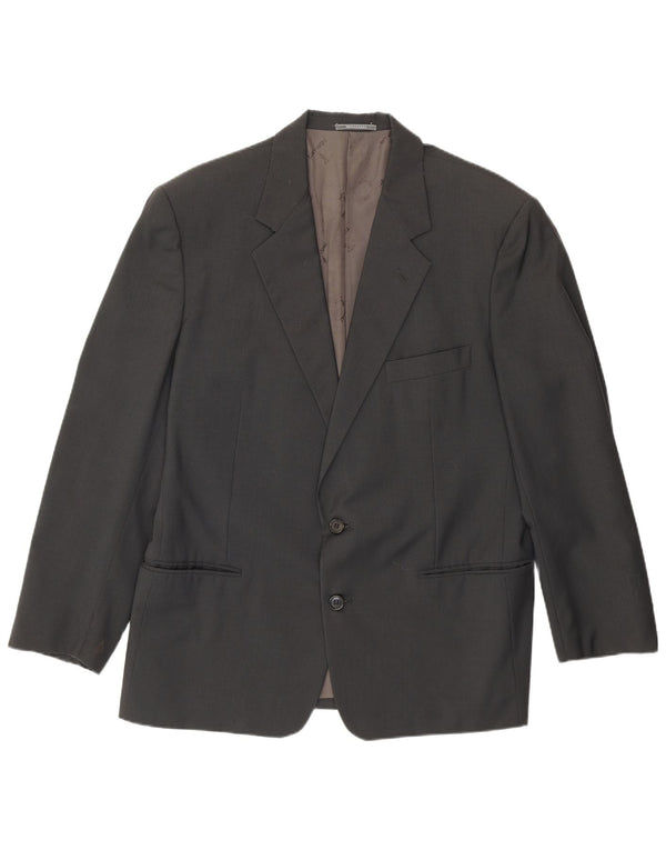 Trussardi Chaqueta tipo blazer de 2 botones para hombre IT 52 XL Lana virgen gris