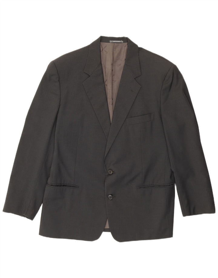 Trussardi Chaqueta tipo blazer de 2 botones para hombre IT 52 XL Lana virgen gris