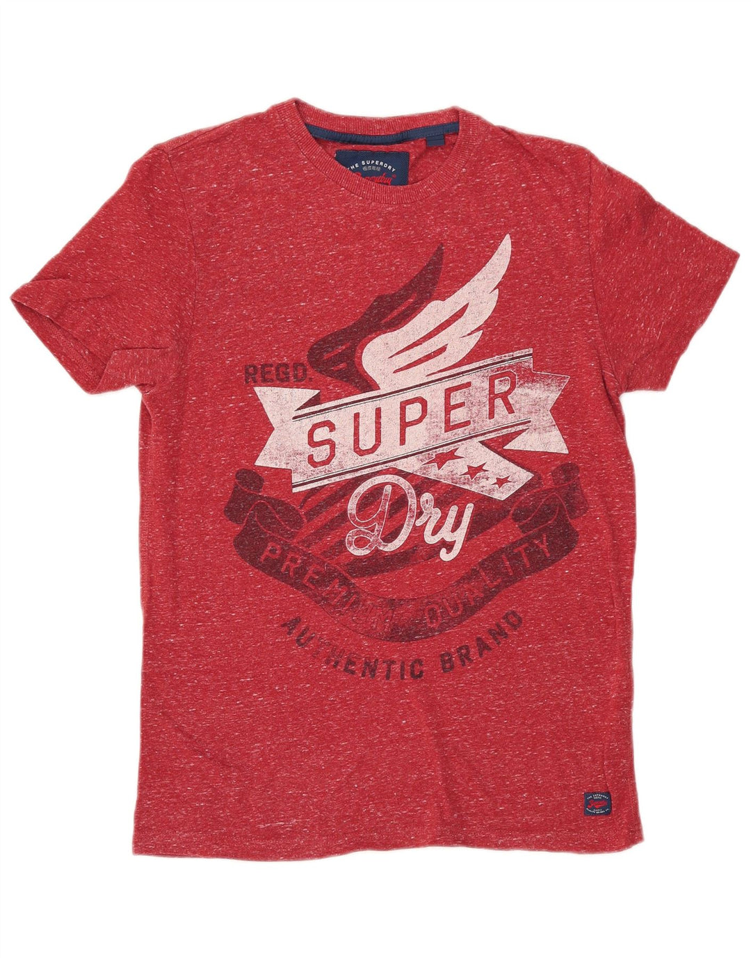 Superdry Camiseta con estampado gráfico y corte regular para hombre de algodón moteado en rojo medio