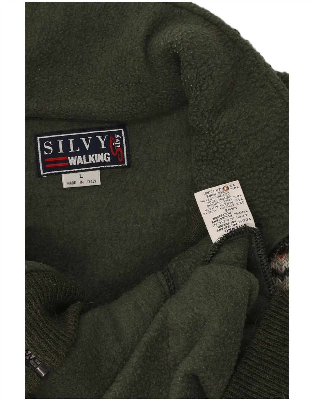 Silvy Chaqueta polar para hombre ES 40 Grande Verde Colorblock Poliéster