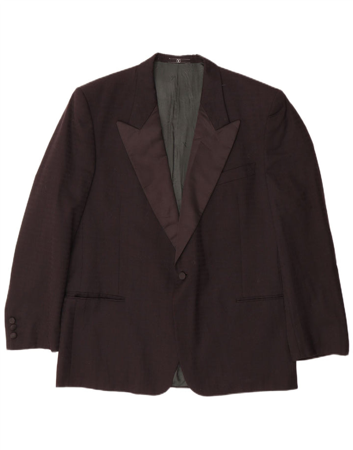 Valentino Chaqueta tipo blazer con 1 botón para hombre IT 56 3XL Lana a rayas negras