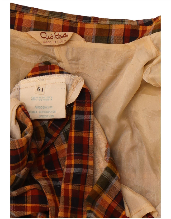 VINTAGE Chaqueta Blazer de 2 Botones para Hombre IT 54 2XL Algodón a Cuadros Multicolor