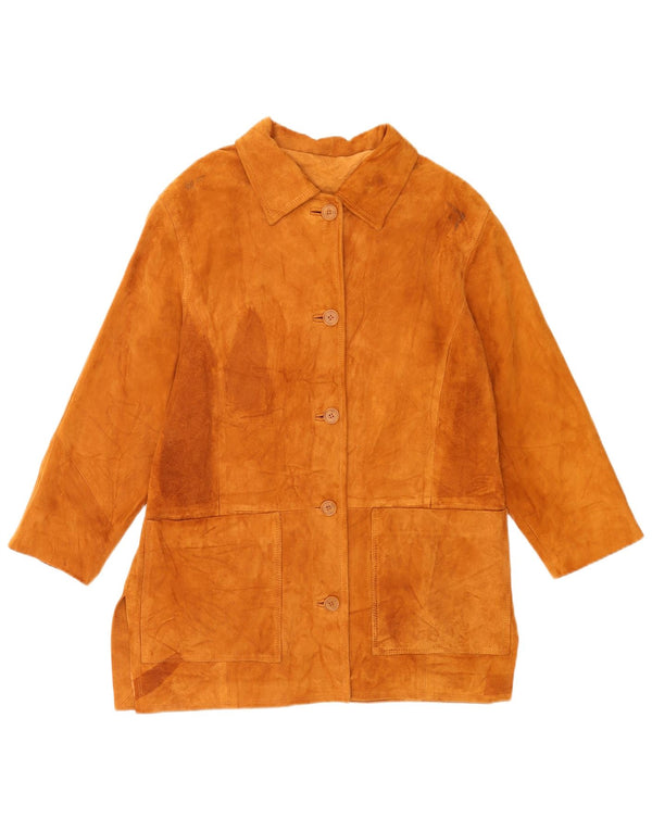 Chaqueta de ante vintage para mujer IT 42 cuero marrón medio