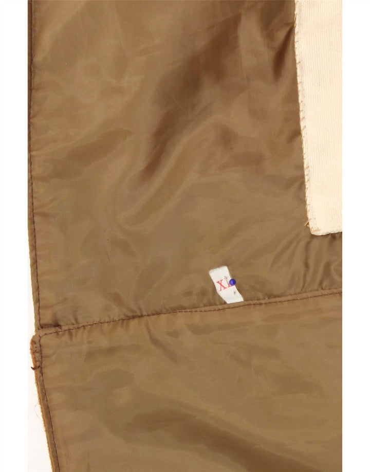 Chaleco vintage de ante para hombre XL Marrón