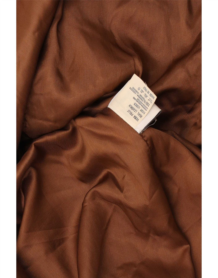 Vintage mujer ante chaqueta Reino Unido 14 cuero marrón medio