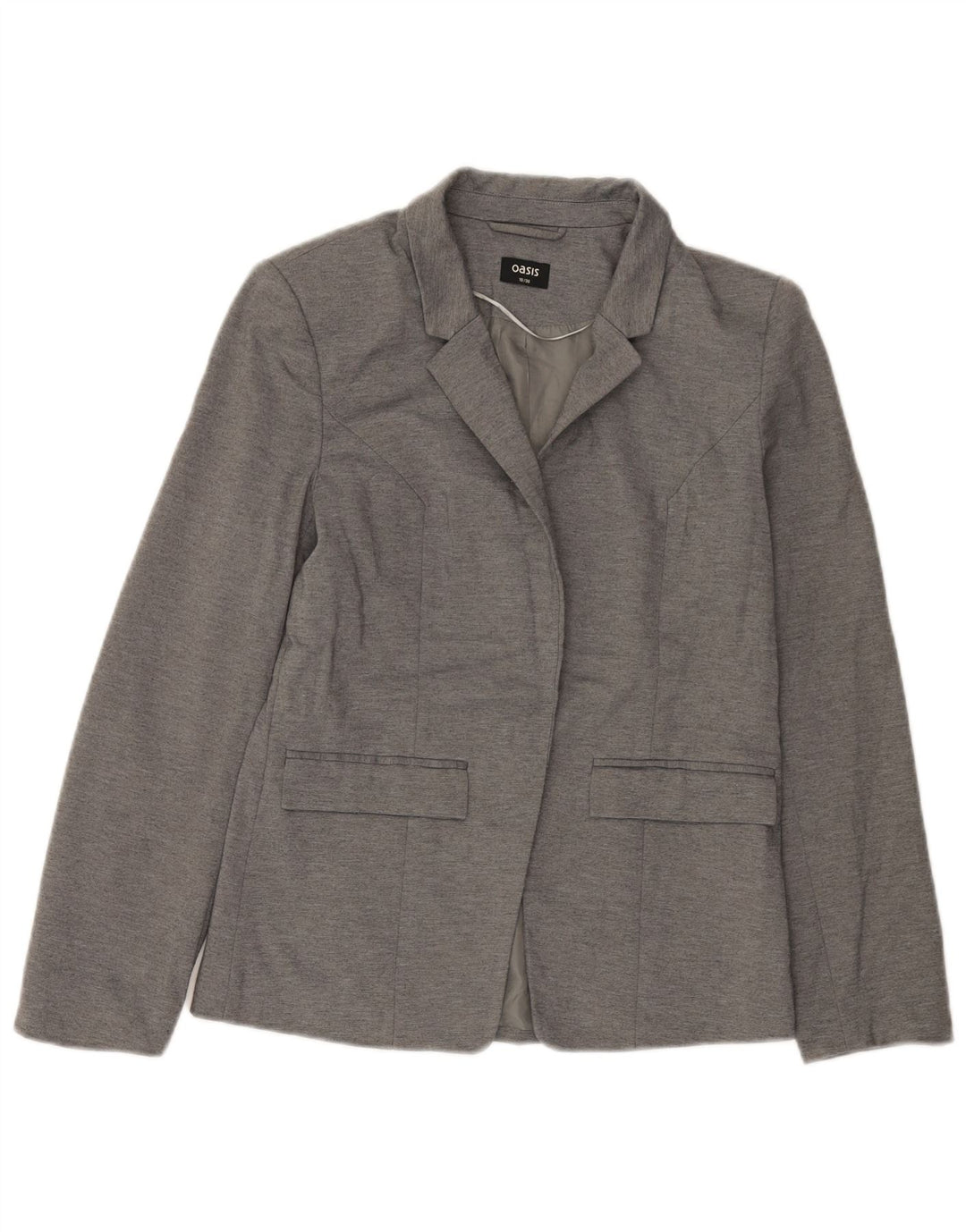 Chaqueta tipo blazer abierta para mujer Oasis UK 10 Small Grey Poliéster