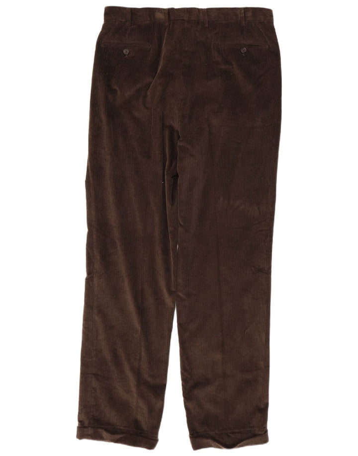 RALPH LAUREN Pantalones de pana con pinzas para hombre W36 L34 Algodón marrón