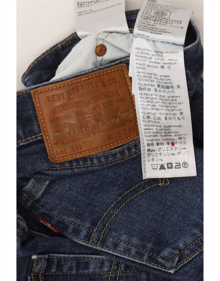 LEVI'S Mens 511 Slim Jeans  W32 L34 Blue Cotton Vintage Levi's and Second-Hand Levi's from Messina Hembry 
