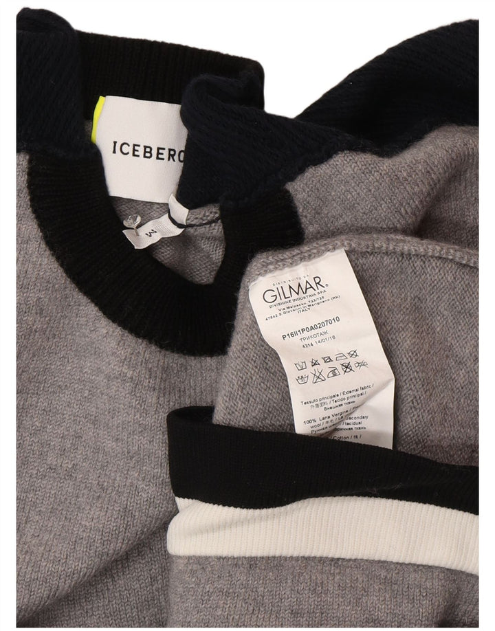 Iceberg - Jersey de cuello redondo para mujer, talla 40, lana gris medio