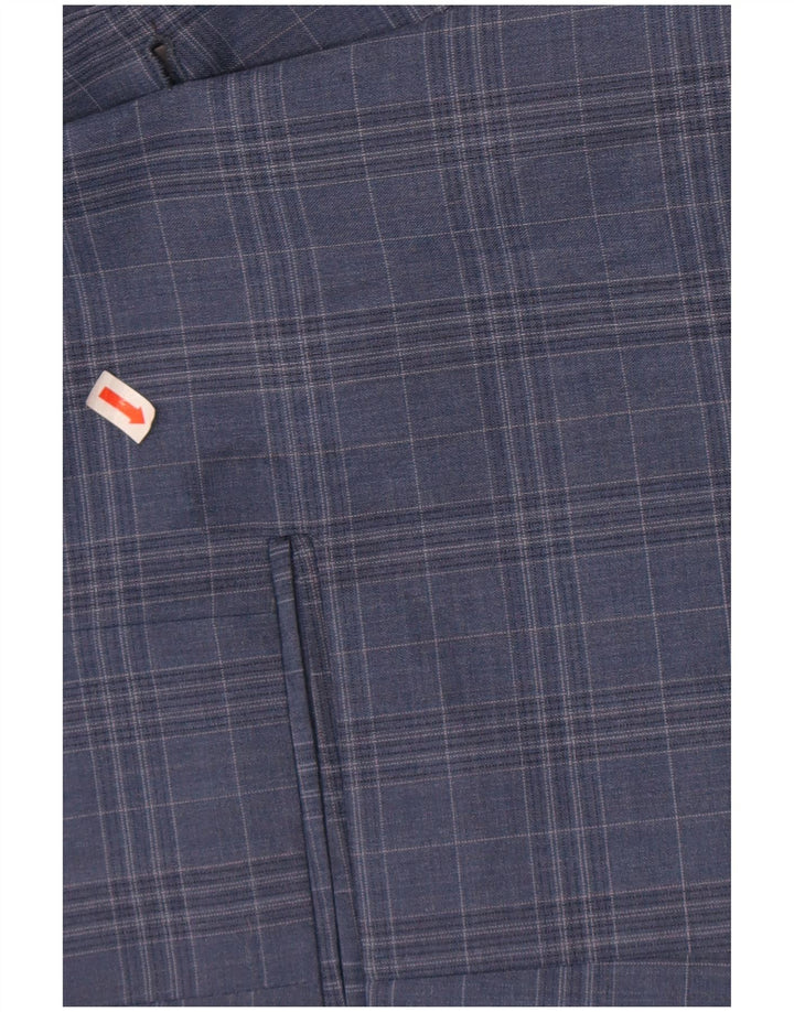 Ben Sherman Chaqueta tipo blazer de 2 botones para hombre UK 44 2XL Lana a cuadros azul