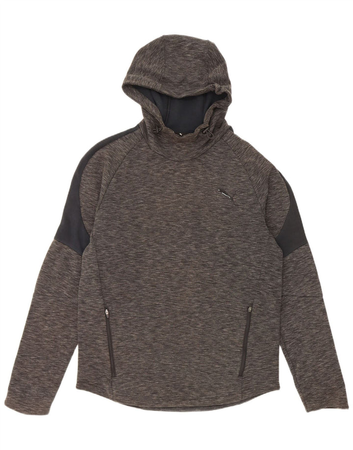 Puma Hombre Sudadera Con Capucha Jersey De Algodón Moteado Gris Medio