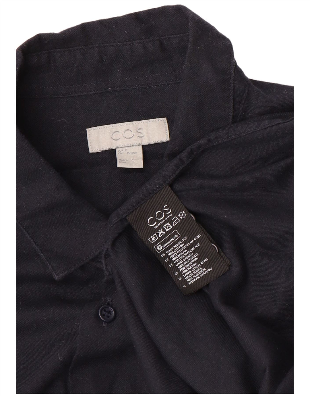 Camisa Cos para hombre de algodón azul marino medio