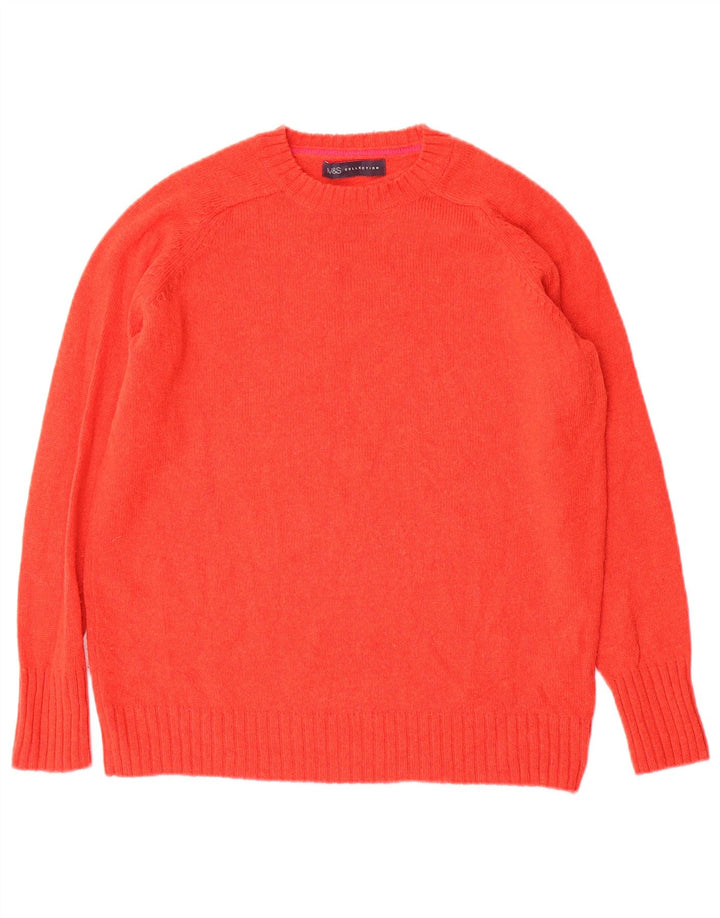 Marks & Spencer Jersey de cuello redondo para mujer UK 44 Lana naranja mediana