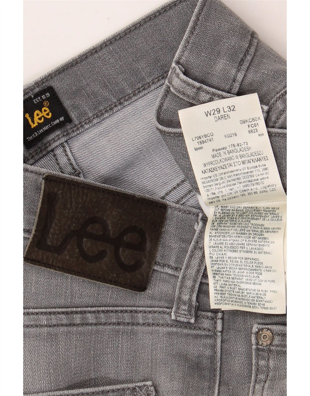 LEE Mujer Daren Slim Jeans W29 L28 Algodón Gris