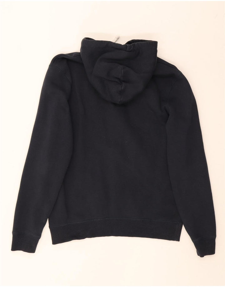 JACK WILLS Mens Graphic Hoodie Jumper Medium Navy Blue Cotton Vintage Jack Wills and Second-Hand Jack Wills from Messina Hembry 