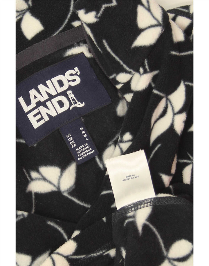 Lands End Chaqueta polar para mujer UK 14 Mediana Azul marino Poliéster floral