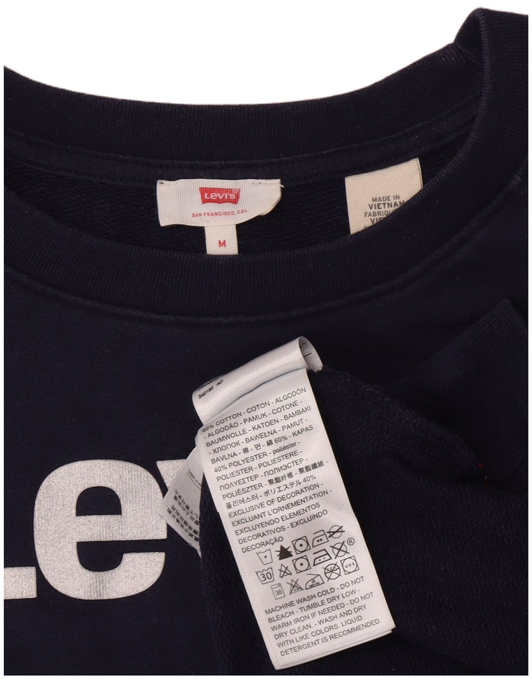 Levi's Sudadera gráfica para mujer Jumper UK 14 Medium Azul marino Algodón