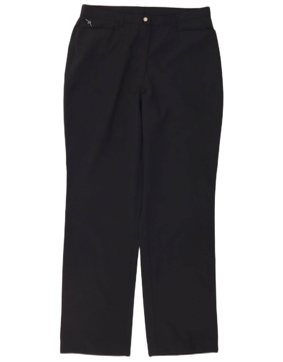 Chervo Pantalón Casual Recto Mujer W30 L32 Poliéster Negro