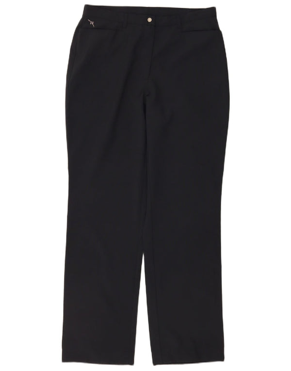 Chervo Pantalón Casual Recto Mujer W30 L32 Poliéster Negro