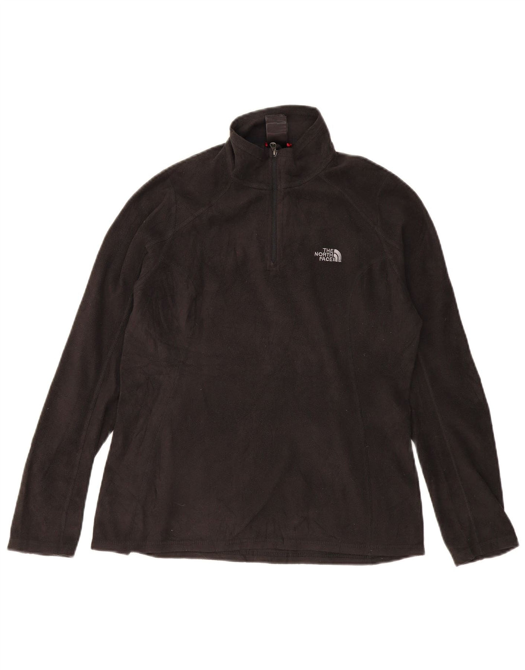 THE NORTH FACE Womens Zip Neck Fleece Jumper UK 12 Medium Black Polyester