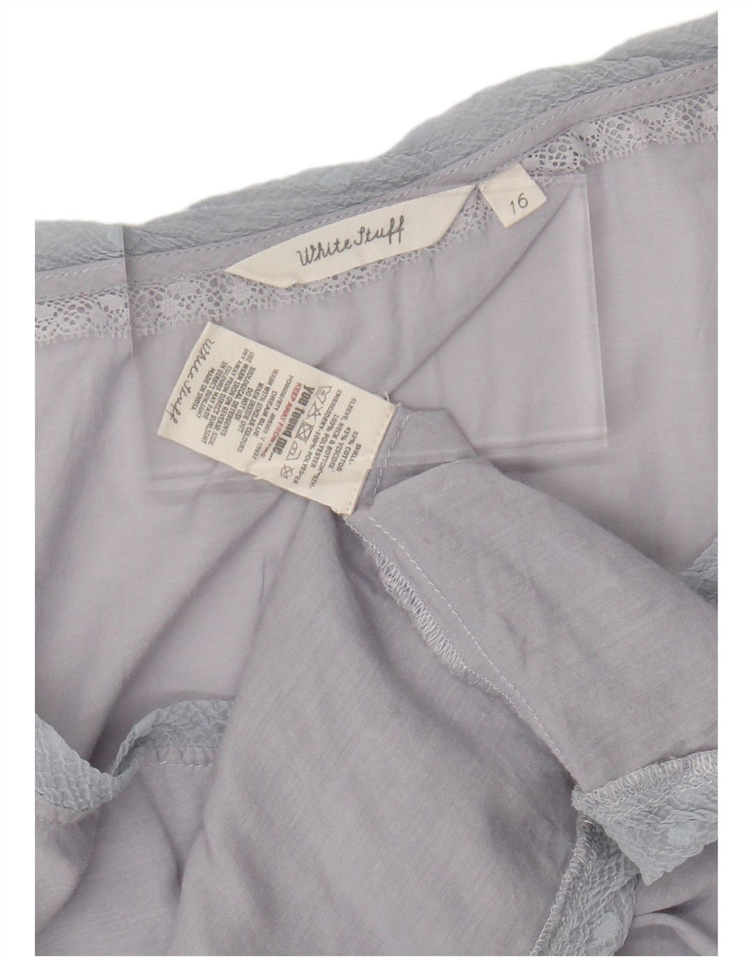 WHITE STUFF Blusa para mujer Top UK 46 Algodón azul grande