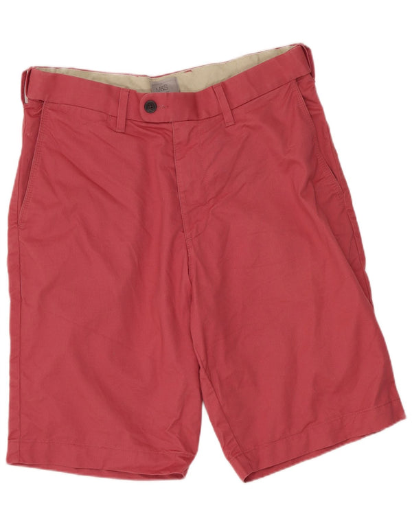 Marks & Spencer Pantalones cortos chinos de corte regular para hombre W32 Algodón rosa medio
