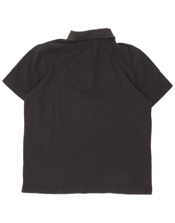 Puma Polo para hombre grande de algodón negro