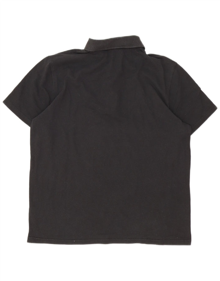 Puma Polo para hombre grande de algodón negro