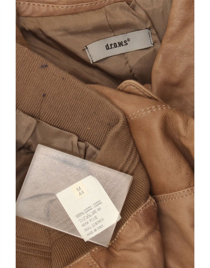 Chaqueta de cuero vintage para mujer IT 44 Cuero beige medio