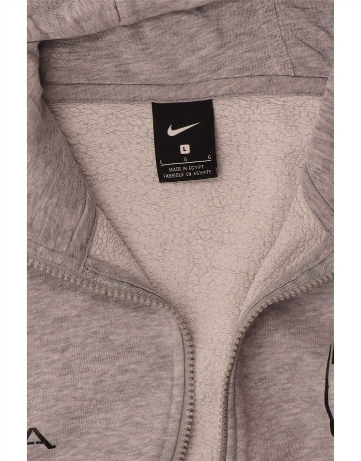 Nike Sudadera con capucha y cremallera gráfica para hombre, talla grande, gris moteado