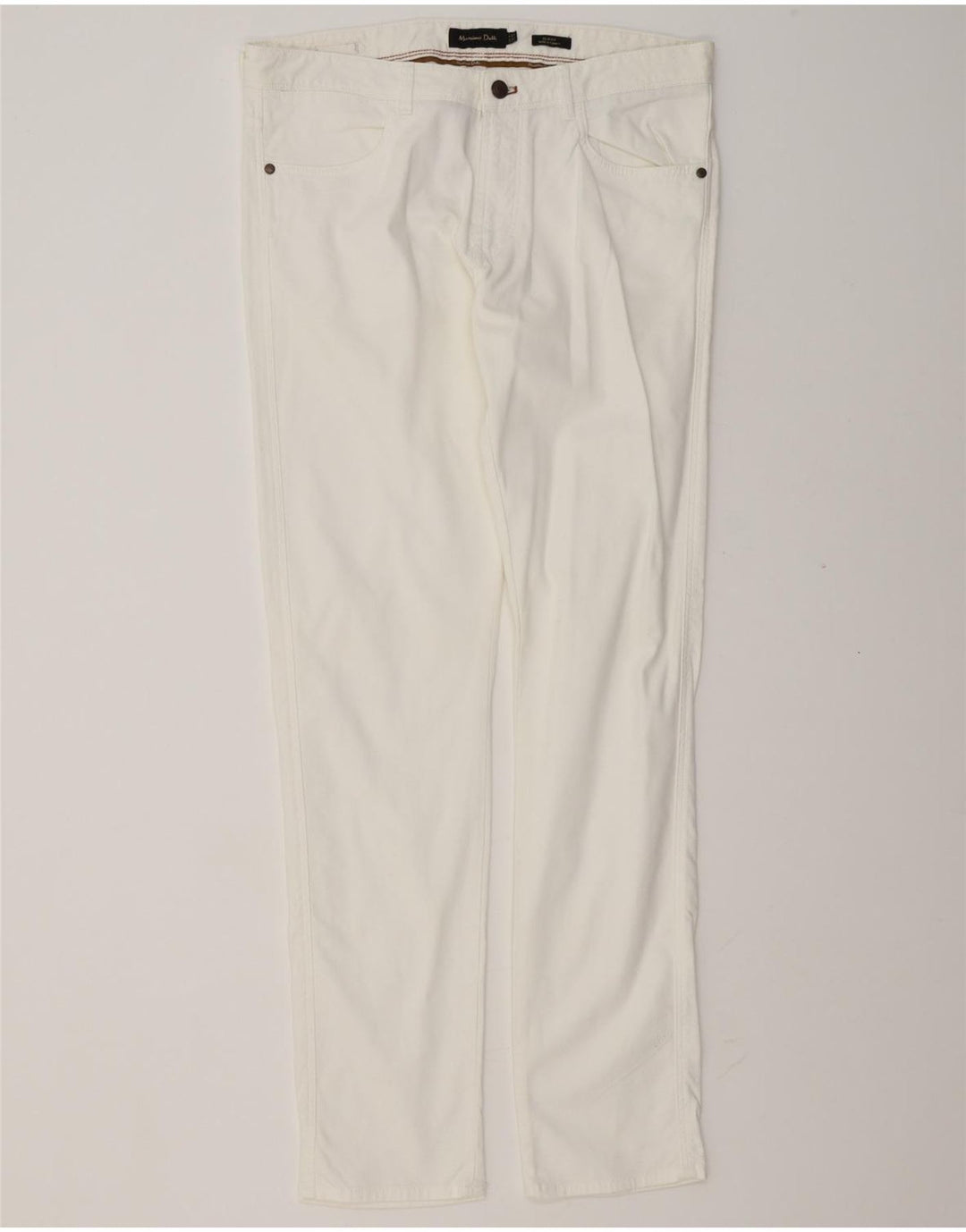 Massimo Dutti Pantalones Casuales Slim Fit para Hombre EU 42 Large W32 L34 Blanco