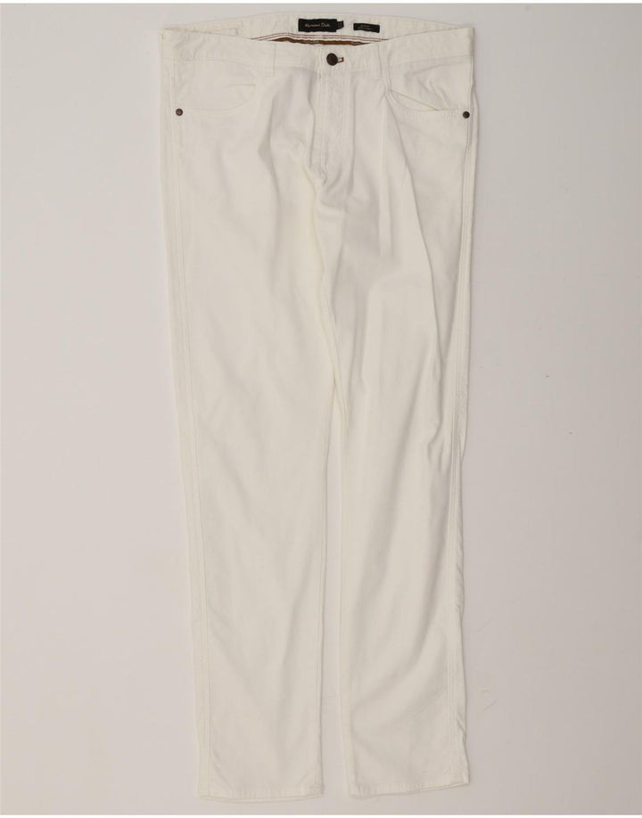 Massimo Dutti Pantalones Casuales Slim Fit para Hombre EU 42 Large W32 L34 Blanco