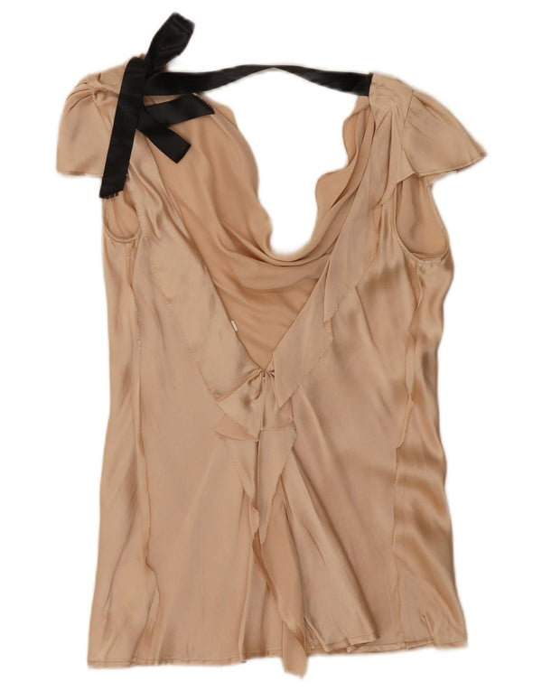 Blusa Liu Jo Mujer Top IT 42 Seda Beige Medio Color Block