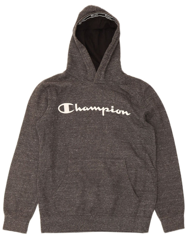 Champion Sudadera con capucha gráfica para niños 13-14 años XL Algodón moteado gris
