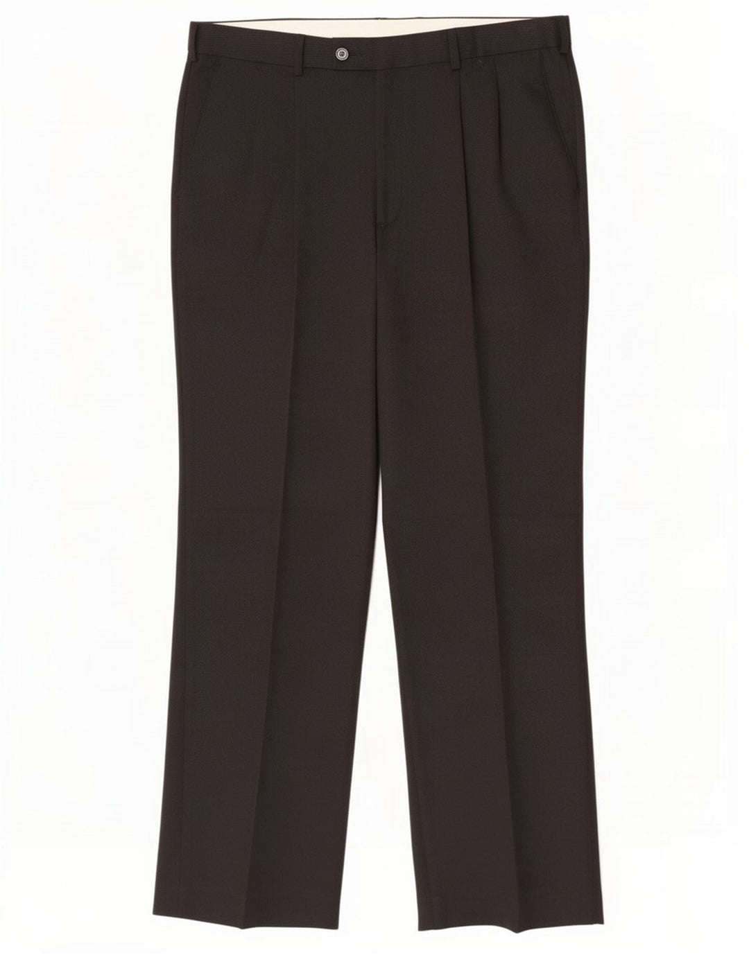 Farah Pantalón de traje con pinzas para hombre W36 L30 Poliéster negro