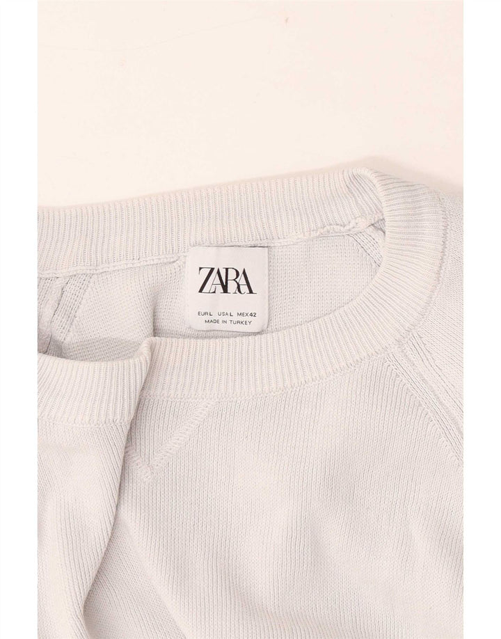 Zara Hombre Jersey De Cuello Redondo Jersey Grande Gris
