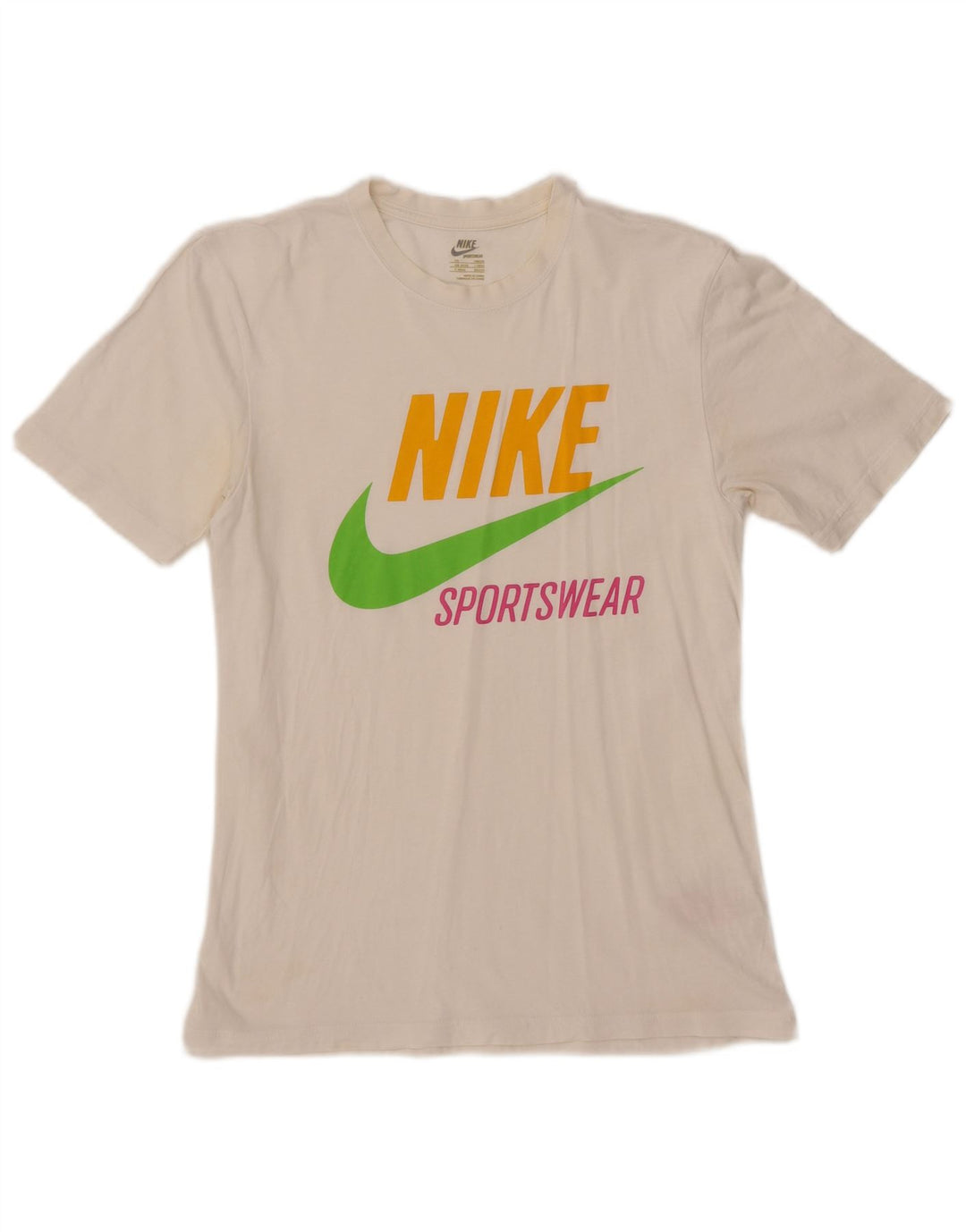 NIKE Camiseta gráfica para hombre UK 34/35 XS Blanco Algodón