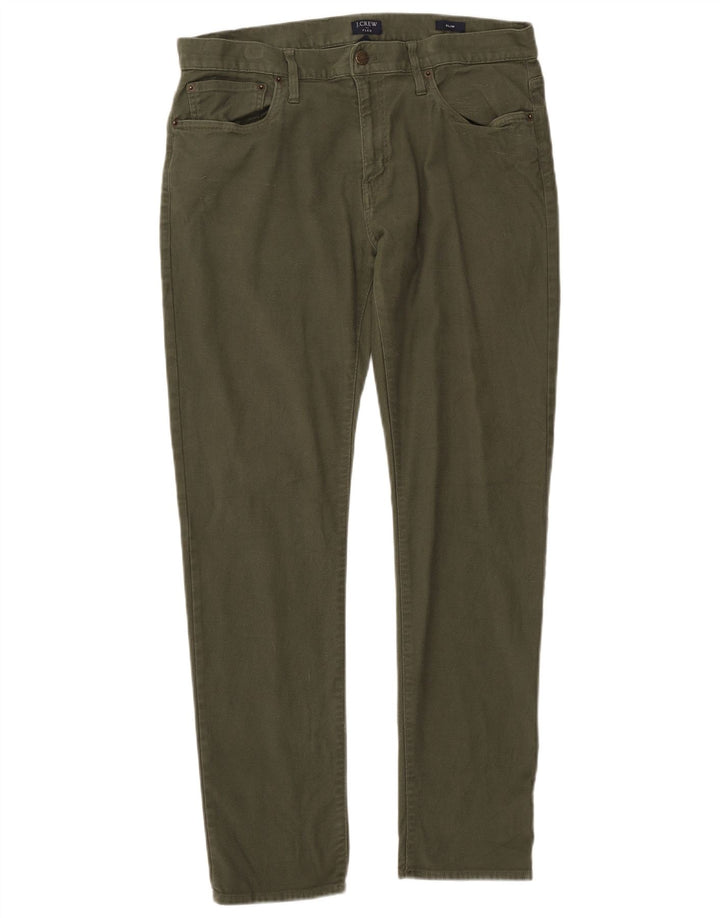 J. Crew Pantalones casuales para hombre Flex Slim Fit W33 L32 Algodón caqui